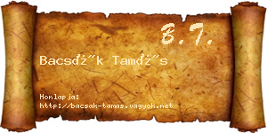 Bacsák Tamás névjegykártya