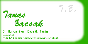 tamas bacsak business card
